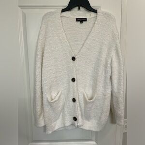 Almost Famous White Button-Up Cardigan